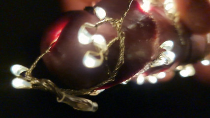 Christmas Cock Cumming in the dark Light Show Close-Up