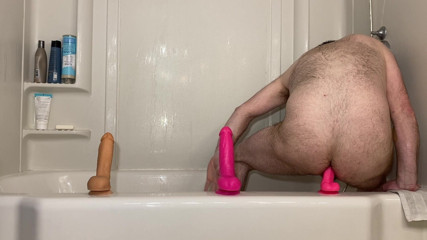 Playing with toys after shower. Part 2 of 2.