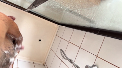Straight guy gets a semi in the hostel shower