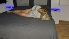 She gets it herself / he gets it her hot foreplay, fingering rubbing multiple orgasms, trembling, twitching wet, bed couple