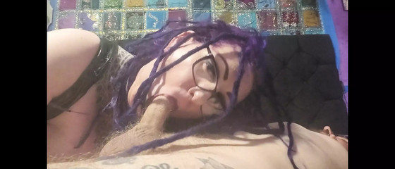 Greedy BBW sucks cock play along