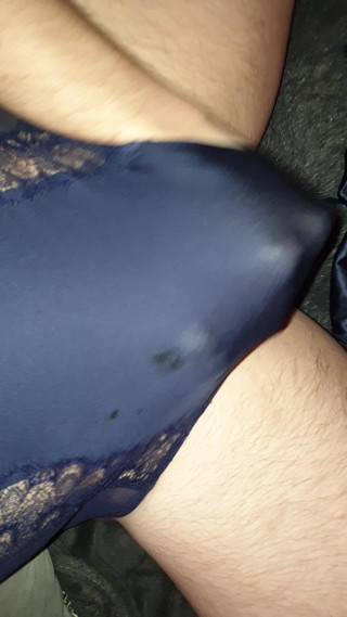 wank and cum Inside lingerie