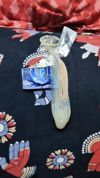 Asian black men morning hard cumshot with durex condom