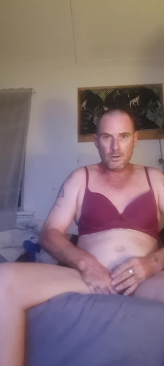 Wearing Women's Lingerie Masturbating