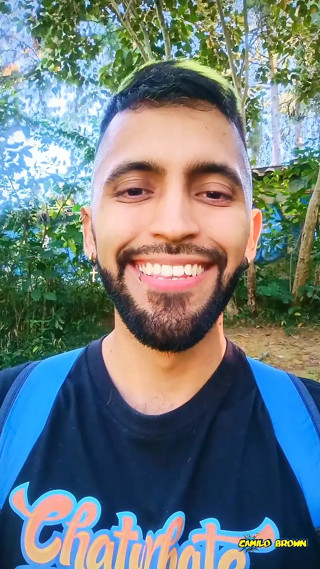 Big uncut cock latino jerking outdoors in the woods and eating his tasty cum careful not to get caught