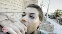 Public swallowing of his creamy jizz