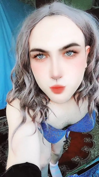 Sissy Big Size Man T Shirt Sexy Mini Hot Slut Crossdresser Kitty White Big Butt Big Ass Lady Boy She
