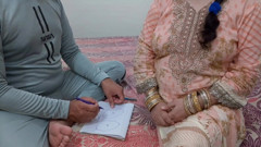 hot indian stepmom helps stepson draw a drawing