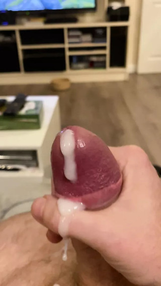 Thick cream. Edging with accidental cum