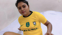 Step brother fucking his beautiful step sister while betting on a football game.(Full Bangla  Audio)