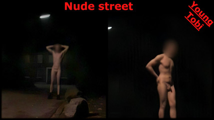 Naked on street in village at night. Nude Young Tobi Exhibitionist Tobi00815