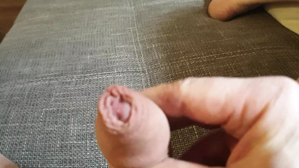 Pullerwichsi pull back foreskin and show his slimy glans