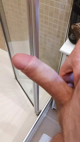 Amateur Straight guy with big dick jerking and getting ready for anal toy