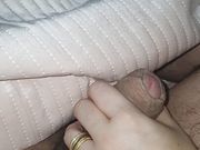 Slutty step mom gives lucky step son a handjob treat before bed time 
