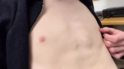 Skinny twink love nippleplay and his young cock