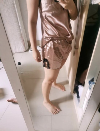 Feel so horny in satin lingerie set