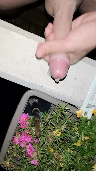 Masturbation on the balcony of the stepsister
