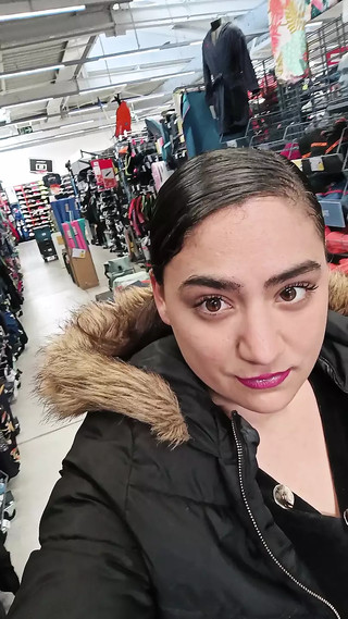 Hot girl at the public store wet pussy fucking with are huge dildo