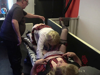 Naughty Schoorgirl Daphne Gives Mrs Samantha A Good Blowjob