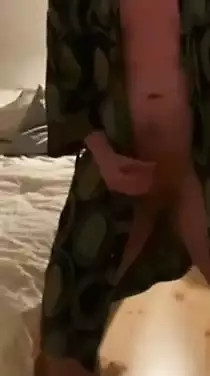 Young guy jerking in front of mirror