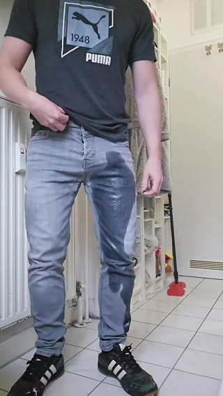 Piss and cum in pants and sneakers