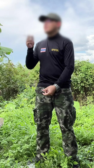 A soldier in the army jerk and cum