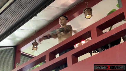 Inked Asian Damian Dragon Fulfills His Passionate Cravings in Group Sex