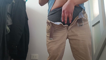 Masturbating with my wife's thong