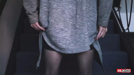 Risky Fucking Outside Stairs - Got Caught Omg!!!! Femboy Stockings
