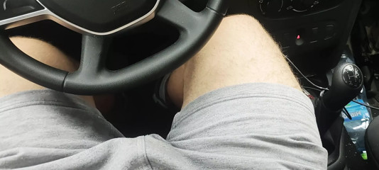 Jacking off while waiting for the rain to pass