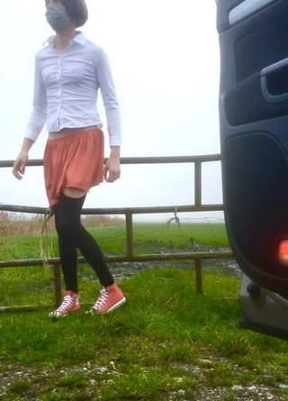 TS walking and flashing in public