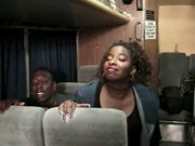 Ebony bitch getting fucked in a bus