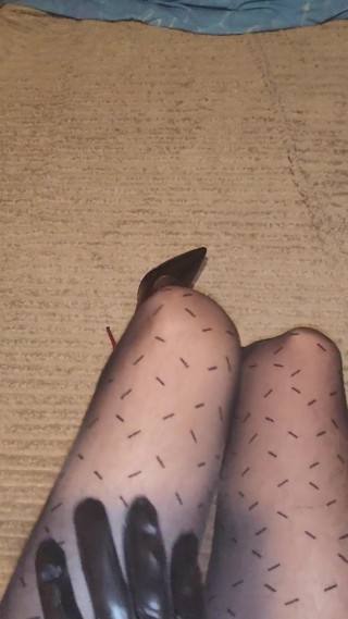 Teasing My Pattern Black Pantyhose