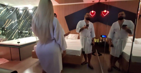 Motel Warm-up: Nicoly and the Blonde Trans Dancing and Teasing! thumbnail