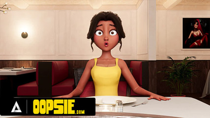 OOPSIE – Waitress Gets Mouth And Ass Filled With Cum During Service! 3D CARTOON PORN!