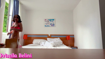 Woman Being Recorded in Hotel Room