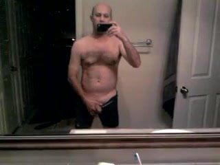 stroking in bathroom