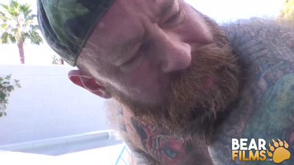 BEARFILMS - Muscle bears Jack Dixon and Carlo Cox fuck in the backyard
