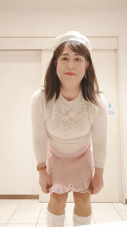 Masturbation with Feminine Pink knit wear style