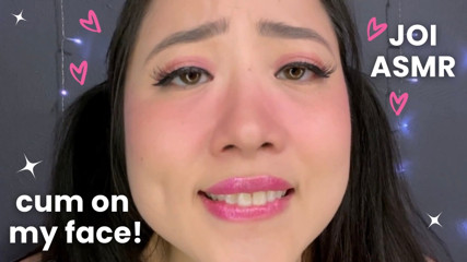 Up-Close Jerk Off Encouragement on her Pretty Asian Face -ASMR JOI