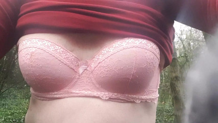 Black knickers. Pink bra thumbnail