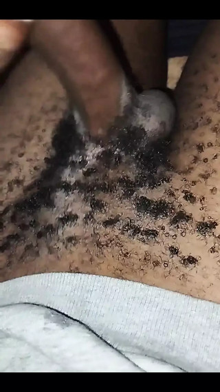 Hairy Kenyan Twink Vigorously Stroking His Hard Dick. Part 2