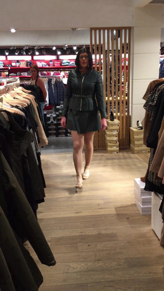 hot leather skirt-suit