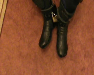 Blue And Black - Leather Bikerslave Is Straitjacketed