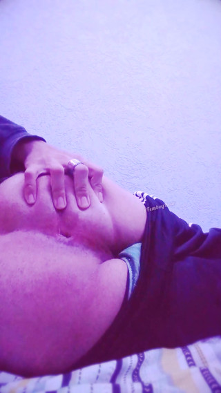 Teasing my oiled up femboy bussy and fingering my hole for you thumbnail