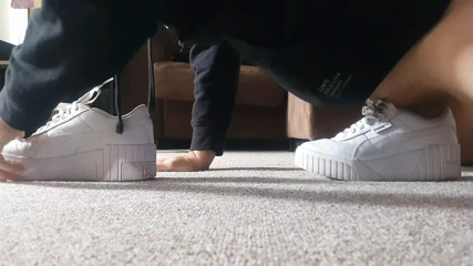 Sniffing and fucking my cousins pumas, request