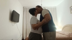 Big quick and intense fucking between horny grandpy couple