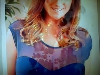Huge cum tribute on Stacey Poole clothed (12+ spurts)