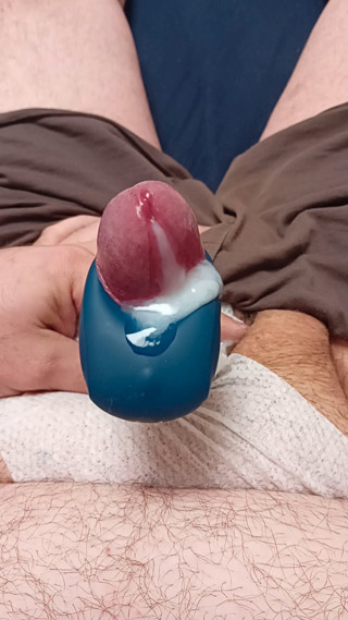 Homemade amateur closeup handsfree cumshot, cumplay #2