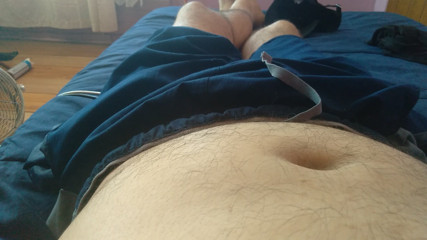 Naked guy at home and his thick cock
